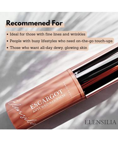 Elensilia Snail Mucin Anti-Wrinkle Balm Stick 9g - All-In-One Instant Glow Care for Neck, Eyes, Lips - Hydrating Moisturizer for Skin - 0.31oz - Buy Online on GoSupps.com