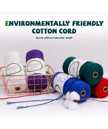 Lereati Navy Blue Macrame Cord - 2mm x 219yards Natural Cotton Rope Yarn for DIY Crafts, Wall Hanging, Plant Hangers, Knitting, Christmas Wrapping - Buy Online on GoSupps.com