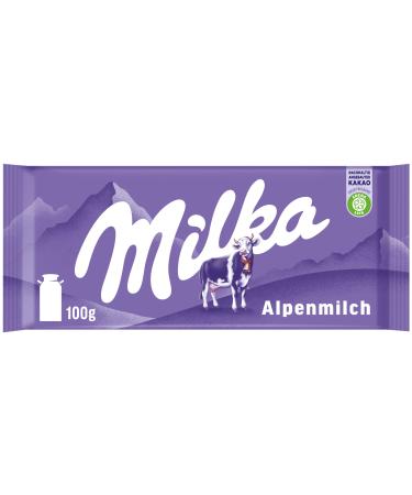 Milka Alpine Milk 1 x 100g I Alpine Milk Chocolate I Milk Chocolate I Milka Chocolate made from 100% Alpine Milk I Chocolate Bar - Buy Online on GoSupps.com