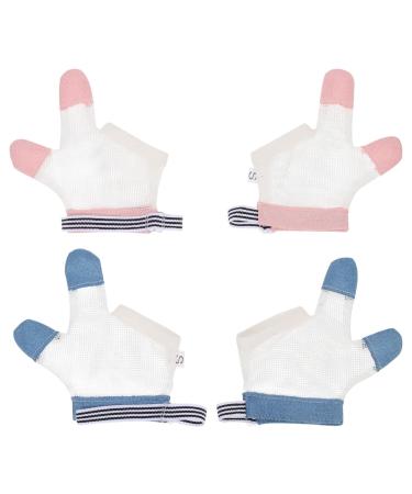 FOMIYES Baby Hand Mittens 2 Pairs Stop Thumb Sucking Gloves Anti-Sucking Mittens Thumb Sucking Guards Scratches Gloves No Scratch Mittens for Kids Child Infant (S) Kids Tools S As Shown