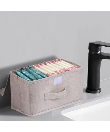 Chengfu Bathroom Pad Holder for Women | 2-Compartment Tampon & Pad Organizer | Stylish Fabric Storage Solution in White - Buy Online on GoSupps.com