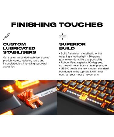 Fnatic Gear Streak65 | Compact Mechanical Gaming Keyboard | LED RGB Backlight | Speed Silver Switch | 65% Layout | DE QWERTZ - Buy Online on GoSupps.com