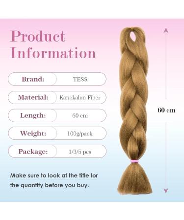 Tess Braids Extensions - 60 cm Jumbo Kanecalon Hair Braids (Honey Blonde) | 100g Bundle for Box Braids - Buy Online on GoSupps.com