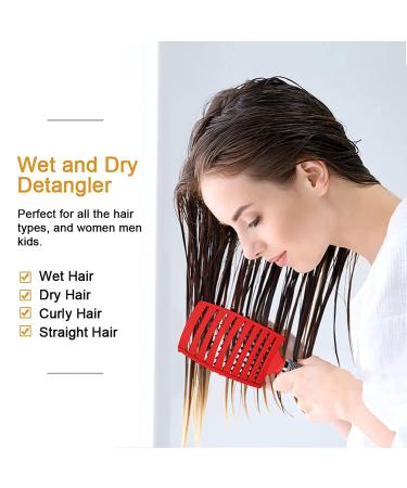 Voremy Magical Detangling Brush for Wet or Dry Hair - Curved & Vented Design - Men, Women, Kids - Long, Thick, Thin, Curly Hair - Pink+Gold - Buy Online on GoSupps.com