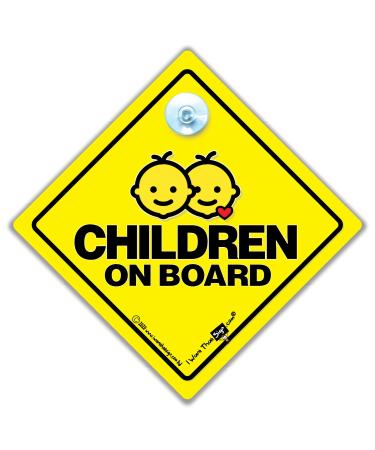 Children On Board Car Sign Suction Cup Car Window Sign Baby On Board Sign Style for Children in The Car