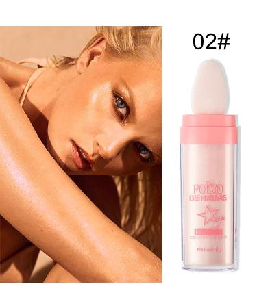 Jutqut Highlighter Patting Powder - Body Shimmer Makeup Stick (02 Fairy Pink) - Buy Online on GoSupps.com