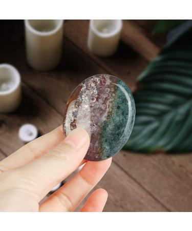 Artistone 2.0" Ocean Jasper Crystal Worry Stone Healing Crystal Chakras Polished Smooth Palm Thumb Pocket Gemstones for Anxiety Stress Reiki Crystal Healing & Wellness | Meditation Yoga - Buy Online on GoSupps.com