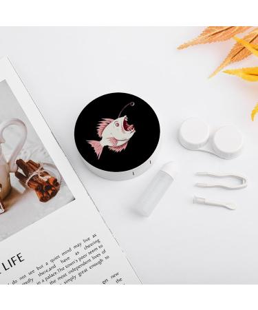 Buy Cute Cartoon Lantern Fish Contact Lens Case with Mirror - Portable Eye Travel Kit - Buy Online on GoSupps.com