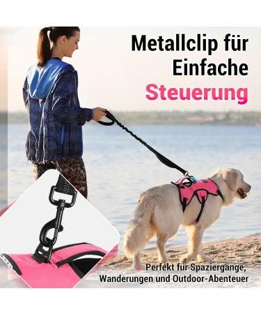 Rabbitgoo Breaking-Safe Dog Harness for Medium Dogs - Adjustable Breathable Padded Vest with Handle - Ideal for Training & Safety - Pink - Buy Online on GoSupps.com