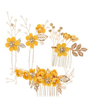 Angoily 2 Sets Hairpin Japandi Decor Bridal Accessories Wedding Hair Decoration Woman Wedding Veil Comb Hair Accessories for Women Braids Tiara Wedding Dress Zinc Alloy Women's Rhinestones