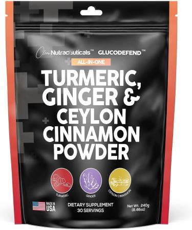 3in1 Turmeric, Ginger, Cinnamon Powder Supplement | Made in USA | for Health, Cooking & Baking | Premium Quality | Alternative to Pills - Buy Online on GoSupps.com