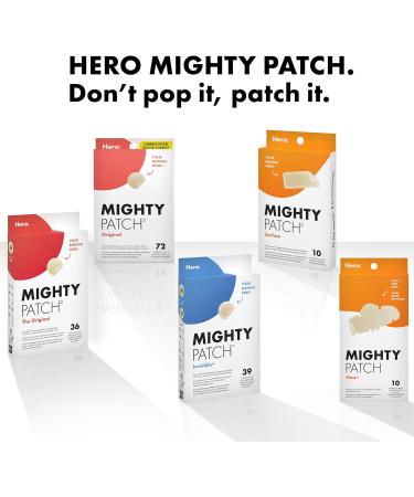 Mighty Patch Invisible+ - Ultra Thin Invisible Hydrocolloid Patch Spot Treatment (39 count) for Face and Day Vegan Cruelty-Free Invisible 39 count (Pack of 1) - Buy Online on GoSupps.com
