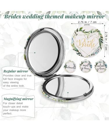 24 Pieces Bride Bridesmaid Proposal Gifts Wedding Makeup Bag Gift Set Includes 8 Canvas Makeup Bags Matron of Honor Bag 8 Satin Hair Scrunchies 8 Compact Makeup Mirrors Bridal Shower (Green Leaves) - Buy Online on GoSupps.com