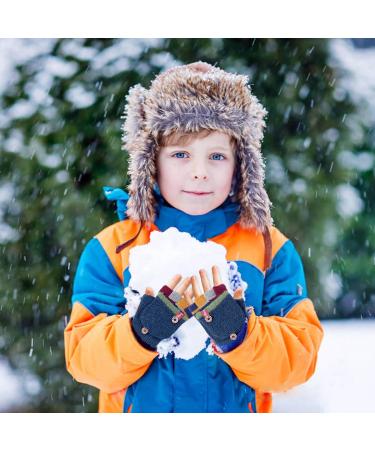 Kids Knitted Mittens | Dark Blue | Autumn & Winter Warm Gloves | Ages 3-6 - Buy Online on GoSupps.com