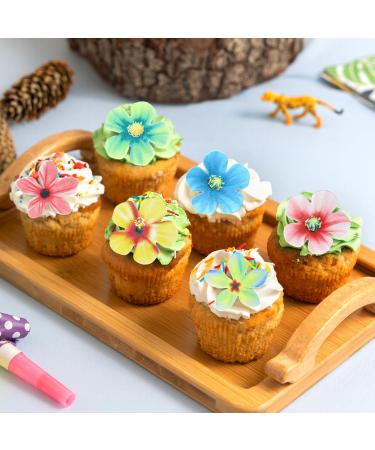 70 Pieces Gold Rock Edible Flower Cake Decorations | Wafer Paper Floral Party Accessories for Weddings Birthdays & Celebrations - Buy Online on GoSupps.com