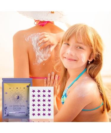 UV Stickers | 24 Pieces SPF Detection Stickers for Face SPF Broad Spectrum Reminder Water Resistant Reapplication for Outdoor Camping Sport Travel - Buy Online on GoSupps.com