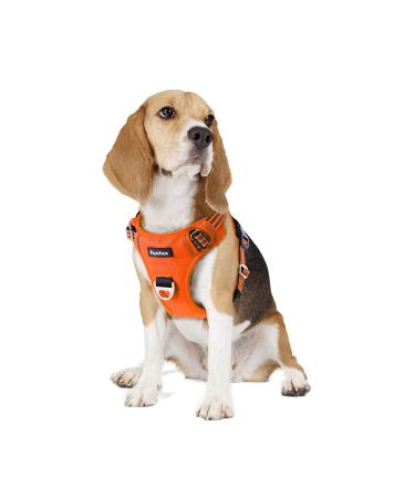 Funfox dog harness for large dogs no pull dishes adjustable anti train safety harness medium dog chest harness dog large breathable dog harness m orange