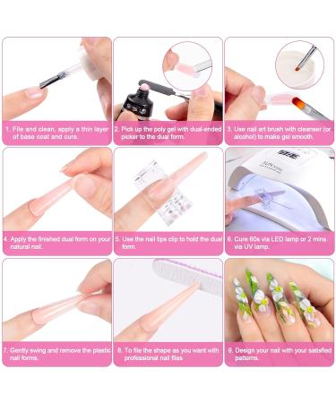 MELLIEX 100-Piece Dual Nail Forms Set - Complete Polygel Nail Shapes with Dual-Ended Brush Clips & Nail Files for Perfect UV Acrylic Nails - Buy Online on GoSupps.com