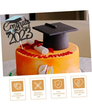 MAGICLULU 6pcs 2023 Graduation Cake Decorating Cake Letters Graduation Cake Decoration Congratulation Party Supplies Class a Customs Glitter Grad Cupcake Topper Make up Graduation Hat Blue 15x14.3cm - Buy Online on GoSupps.com