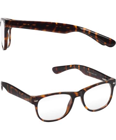 Vibz Blue Light Blocking Glasses for Men & Women | Non-Corrective & Antiglare | Stylish Shiny Tortoise Clear Lens - Buy Online on GoSupps.com