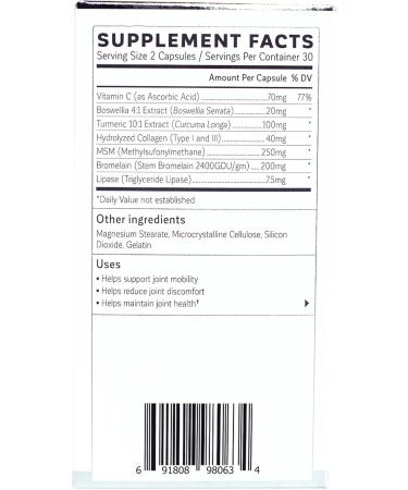 Kalaya 7X Joint Support Supplement | Joint Bone & Muscle Health with Turmeric Collagen & Vitamin C - 60 ct - Optimized for International Shipping - Buy Online on GoSupps.com
