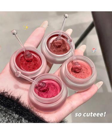  Qixfyze Blush Lipstick Blushing Pudding Pot for Lips and Cheeks Korean Blush with Applicator Stick Multi-Use Blurring Blush/Lip Balm Pots - Buy Online on GoSupps.com