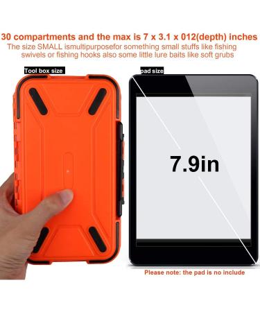 Goture Small Waterproof Fishing Tackle Box - Orange (7.8'' x 4.2'' x 1.8'') - Buy Online on GoSupps.com