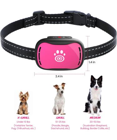 Small Dog Bark Collar - Adjustable Anti-Barking Device with Beep and Vibration - Humane Deterrent for Small to Medium Dogs - Pink - Buy Online on GoSupps.com