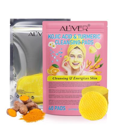 Turmeric Kojic Acid Cleansing Pads - 40PCS for Face & Body | Balance Oil & Remove Keratin - Buy Online on GoSupps.com