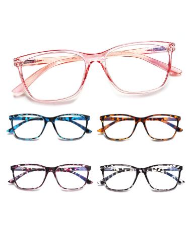 Cojwis 5 Pack women reading glasses Blue light filter glasses spring hinges Ultralight reading aid (5 color mix 2.50 multiplier_x) 5 color mix-4 2.5 x - Buy Online on GoSupps.com