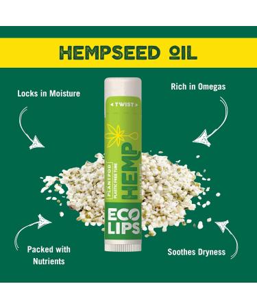 Eco Lips Organic Hemp Lip Balm with Beeswax Coconut Oil Vitamin E. Best Lip Balm to Soothe & Moisturize Dry Chapped Lips (Vanilla Mint 6-Pack) | Made in the USA Vanilla Mint 6 Count (Pack of 1) - Buy Online on GoSupps.com