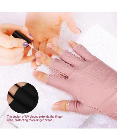 FOMIYES 2 Pairs UV Gloves gel nail gloves nail art gloves anti gloves nail art supplies UV shield glove gloves for gel nails nail art accessory UV rays gloves Miss cotton Fingerless - Buy Online on GoSupps.com