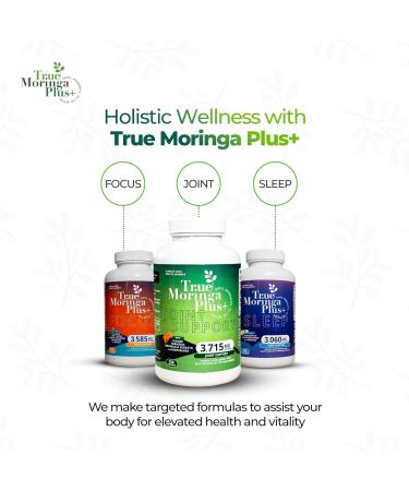 True Moringa Plus+ Sleep Support Supplement 10:1 Extract | 20 000mg of Organic Moringa Chamomile Passion Flower Valerian Root Hibiscus for Relaxation | Natural Sleep Aid for Adults (150 Capsules) - Buy Online on GoSupps.com