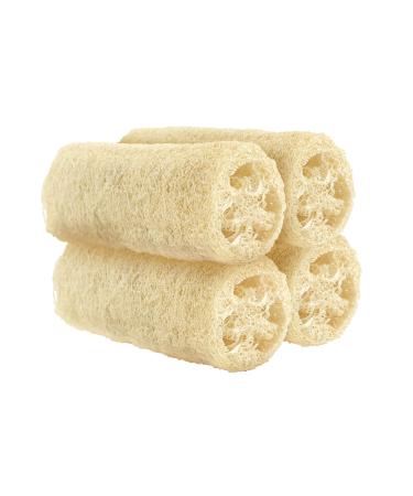 Organic Natural Loofah Sponge for Cleaning and Showering Plant Fiber Body Bath Scrubber 100% Plastic Free Compostable Set of 4