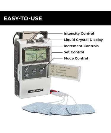 Buy TENS 7000 Digital TENS Unit - Pain Relief Device with 48 Electrode Pads for Back Neck Sciatica & Nerve Pain - International Shipping Available - Buy Online on GoSupps.com