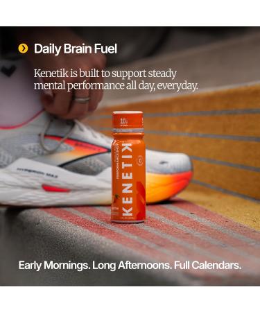 KENETIK Caffeine-Free Focus Shots Brain Fuel for Mental Clarity and Cognitive Endurance Sugar-Free Bioidentical Ketones (D-BHB) 2oz 6 Pack Tangerine Tangerine 2 Fl Oz (Pack of 6) - Buy Online on GoSupps.com