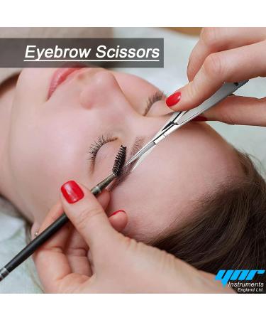 Facial Hair Scissors-Eyebrow Trimmer-Grooming Scissors for Eyebrow Shaping Ear Nose Nostril Hair & Moustache (Silver Curved) - Buy Online on GoSupps.com