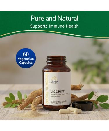 Kerala Ayurveda Licorice Root Herbal Supplement 375mg (60 Vegetarian Capsules) | Promotes Digestive Health Acid Reflux Relief & Immune Support | Natural Antacid for GERD Relief | Prop 65 Compliant - Buy Online on GoSupps.com
