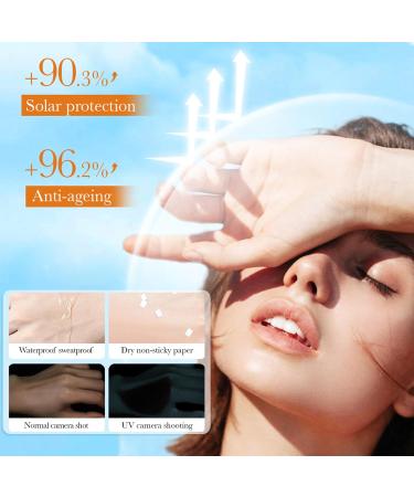 Sun Cream SPF90 Natural Organic Sunscreen Body Lotion with Aloe+Vitamin E Hydrating Suncream UVA & UVB Protection For Dry Sensitive Skin Non Greasy Face & Body Sunscreen Cream - Buy Online on GoSupps.com