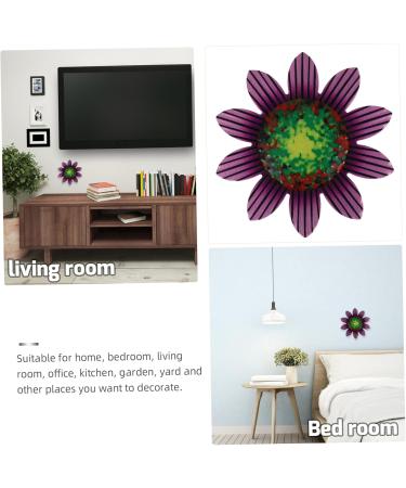 Alipis Wrought Iron Flowers Home Decor Vintage Decor Wall Flower Hanging Adornment Ornaments Office Outdoor 14x14cm Purple - Buy Online on GoSupps.com