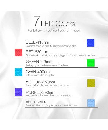 7 Color LED Face Mask Light Therapy for Skin Rejuvenation - Blue & Red Photon Lights for Home Facial Care on Face and Neck - Buy Online on GoSupps.com