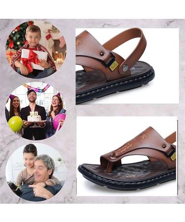 Lightweight Summer Bunion Beach Shoes for Men Non-Slip Casual Ring Toe Slippers with Soft Massage Insoles | Adjustable Outdoor Footwear (Size 9.5 Black - Buy Online on GoSupps.com