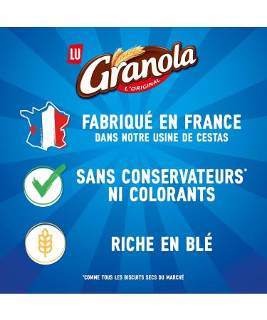 LU Granola - 18 Boxes of Granola Biscuits with Milk Chocolate - Family Pack - Set of Chocolate Biscuits - Ideal for Snacks - Made in France - Pack of 18 x 200g - Buy Online on GoSupps.com
