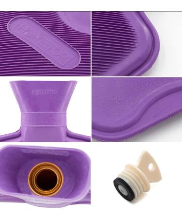 2 Liter Premium Classic Rubber Hot Water Bottle with Cute Knit Cover - Purple/Snowflake Design (2 Piece Set) - Buy Online on GoSupps.com