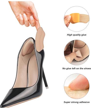 Riootlnm Heel Pads - Soft High Heel Grips for Loose Shoes Blister Relief Heel Pain Inserts (Rosy Brown/Black 4 Pairs) for Men & Women - Buy Online on GoSupps.com
