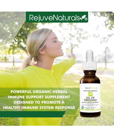 Organic Oil of Oregano - 1 fl oz Concentrated Immune Support Drops | RejuveNaturals - Buy Online on GoSupps.com