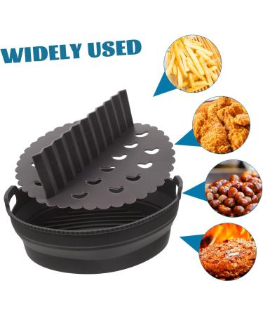 Zerodeko 1 Set Baking Pans Roasting Pan Toaster Oven Pans Silicone Insert for Air Fryer Liner Plug-in Round Light Grey 21.5X21.5cm - Buy Online on GoSupps.com