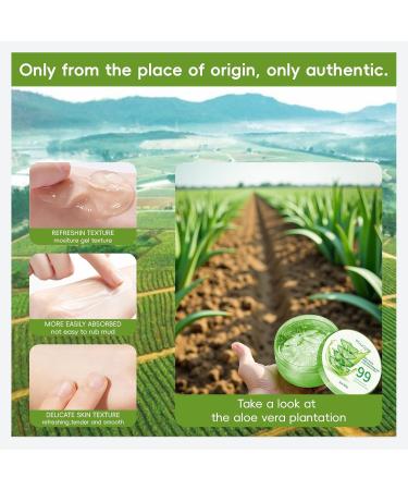 Fuveuua Organic Pure Aloe Vera Gel - Soothing Cooling Gel for Sunburn Relief & sun burnt after-sun gel for skin Face hair | pure 99% Plant-Derived | 7.05oz Gentle for All Skin Types - Buy Online on GoSupps.com