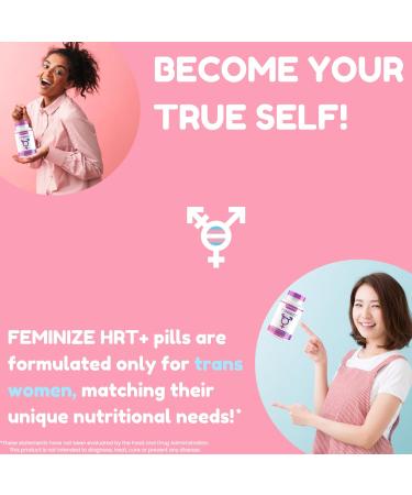 FEMINIZE HRT+ Pills | Potent Estrogen Complex for Trans Women | Big Breasts Soft Skin Feminizer | LGBTQ+ Friendly - Buy Online on GoSupps.com