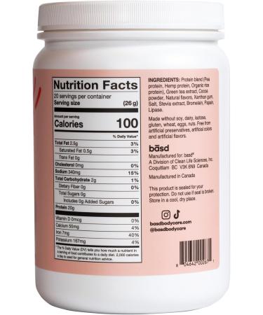 Buy basd Energizing Protein Mocha Shake - Vegan Gluten-Free Non-GMO Plant-Based Protein with Green Tea Energy - 20g Protein 100mg Caffeine 20 Servings 512g Tub - International Shipping Available - Buy Online on GoSupps.com